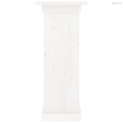 Fehér tömör fenyőfa virágtartó állvány 40 x 40 x 90 cm