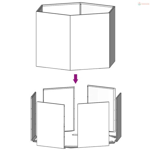 Rozsda színű corten acél növénytartó 40 x 40 x 45 cm
