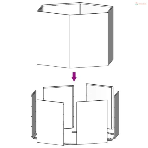 Rozsda színű corten acél növénytartó 60 x 60 x 45 cm