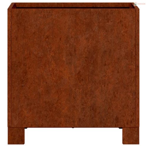 Rozsda színű corten acél növénytartó lábbal 30 x 30 x 30 cm