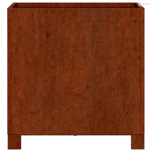 Rozsda színű corten acél növénytartó lábbal 40 x 40 x 40 cm