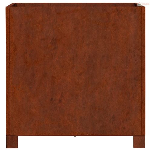 Rozsda színű corten acél növénytartó lábbal 50 x 50 x 50 cm