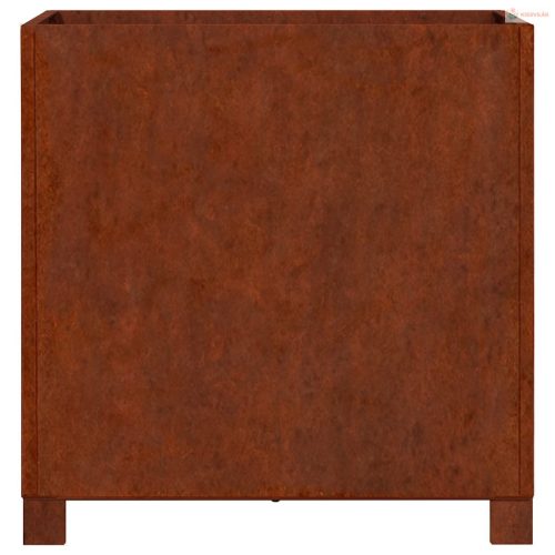 Rozsda színű corten acél növénytartó lábbal 50 x 50 x 50 cm