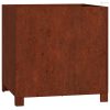 2 db rozsda színű corten acél növénytartó lábbal 50x50x50 cm