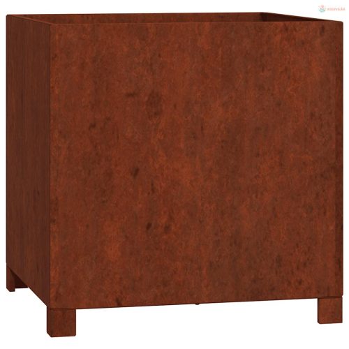 2 db rozsda színű corten acél növénytartó lábbal 50x50x50 cm