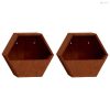 2 db rozsda színű corten acél fali növénytartó 30 x 10 x 25 cm