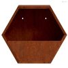 2 db rozsda színű corten acél fali növénytartó 30 x 10 x 25 cm