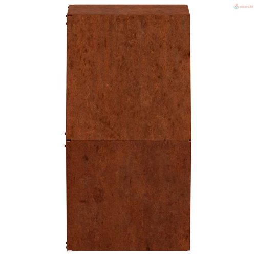 2 db rozsda színű corten acél fali növénytartó 30 x 10 x 25 cm