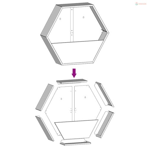 2 db rozsda színű corten acél fali növénytartó 30 x 10 x 25 cm