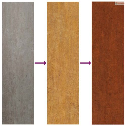 2 db rozsda színű corten acél fali növénytartó 30 x 10 x 25 cm