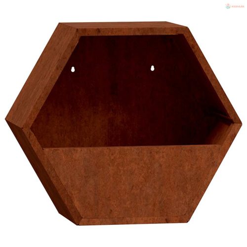 2 db rozsda színű corten acél fali növénytartó 46 x 10 x 40 cm