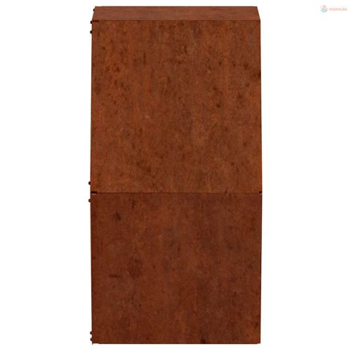 2 db rozsda színű corten acél fali növénytartó 46 x 10 x 40 cm