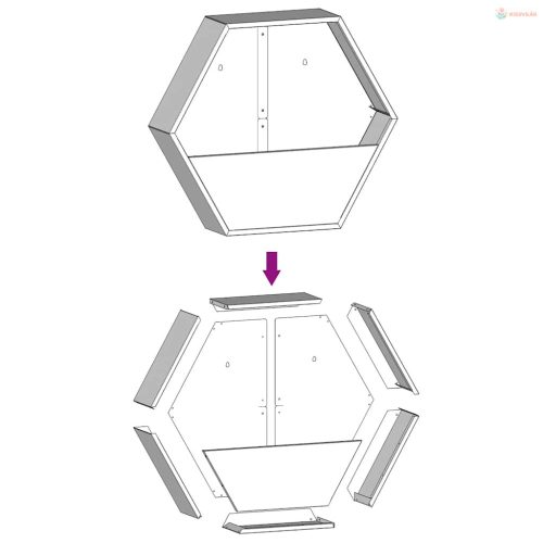 2 db rozsda színű corten acél fali növénytartó 46 x 10 x 40 cm