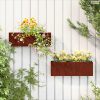2 db rozsda színű corten acél fali növénytartó 53 x 10 x 17 cm