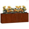 2 db rozsda színű corten acél fali növénytartó 53 x 10 x 17 cm
