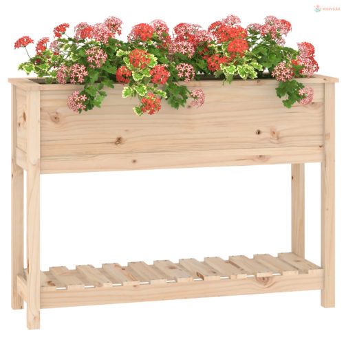 Tömör fenyőfa növénytartó polccal 111,5x34,5x81 cm
