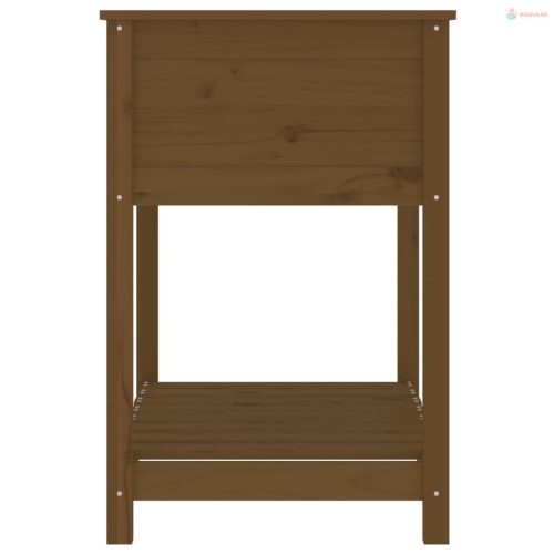 Mézbarna tömör fenyőfa növénytartó polccal 82,5x54x81 cm