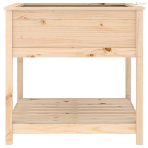 Tömör fenyőfa növénytartó polccal 82,5x82,5x81 cm