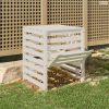 Fehér tömör fenyőfa komposztáló 63,5x63,5x77,5 cm