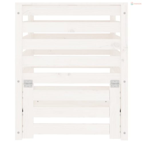 Fehér tömör fenyőfa komposztáló 63,5x63,5x77,5 cm