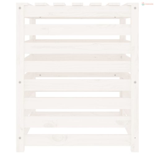 Fehér tömör fenyőfa komposztáló 63,5x63,5x77,5 cm
