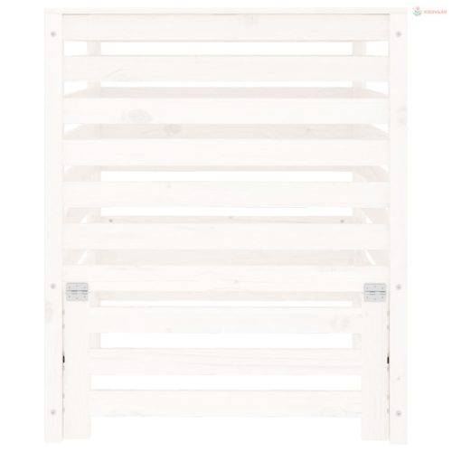 Fehér tömör fenyőfa komposztáló 82,5 x 82,5 x 99,5 cm