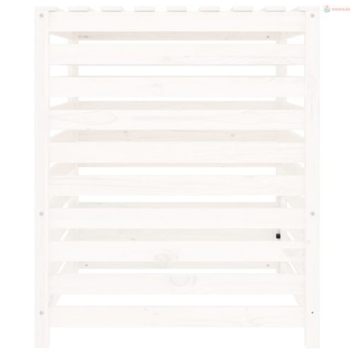 Fehér tömör fenyőfa komposztáló 82,5 x 82,5 x 99,5 cm