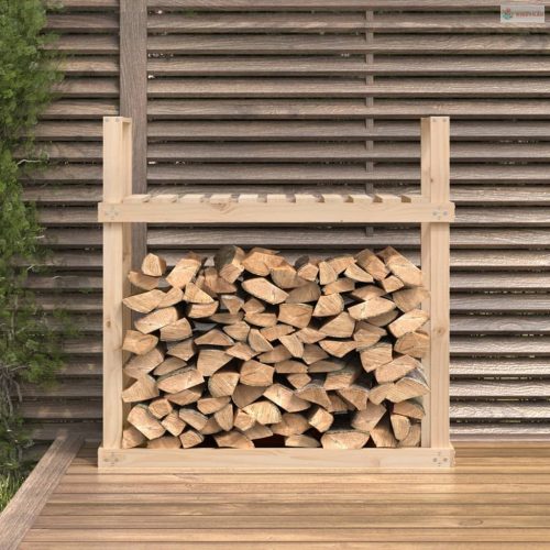 Tömör fenyőfa tűzifatartó állvány 110x35x108,5 cm