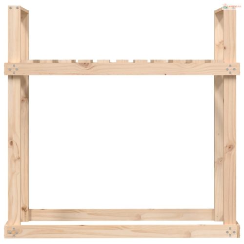 Tömör fenyőfa tűzifatartó állvány 110x35x108,5 cm