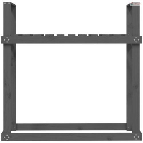 Szürke tömör fenyőfa tűzifatartó állvány 110x35x108,5 cm