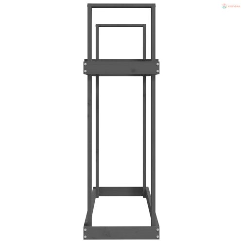 Szürke tömör fenyőfa tűzifatartó állvány 110x35x108,5 cm