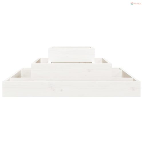 Fehér tömör fenyőfa növénytartó 80x80x27 cm