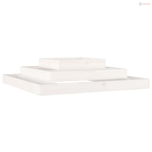 Fehér tömör fenyőfa növénytartó 110x110x27 cm