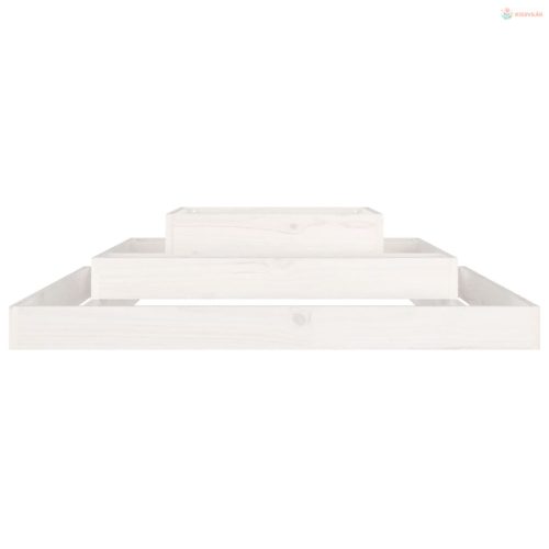 Fehér tömör fenyőfa növénytartó 110x110x27 cm