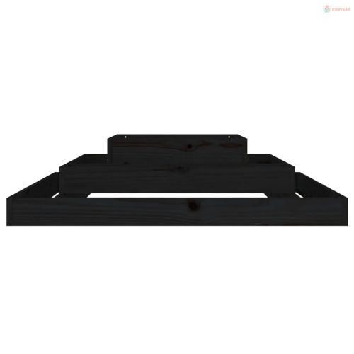 Fekete tömör fenyőfa növénytartó 110x110x27 cm