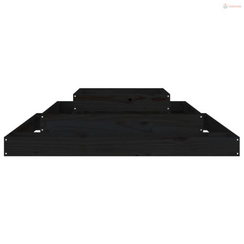 Fekete tömör fenyőfa növénytartó 110x110x27 cm