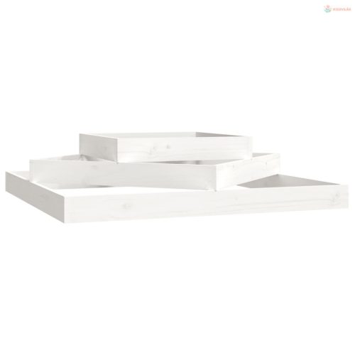 Fehér tömör fenyőfa növénytartó 112 x 112 x 27 cm