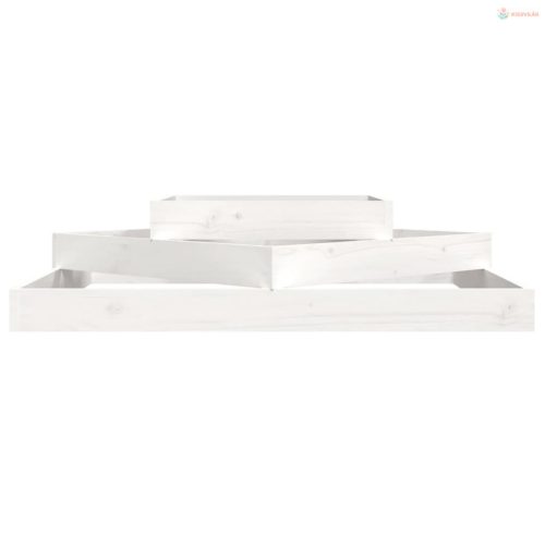 Fehér tömör fenyőfa növénytartó 112 x 112 x 27 cm