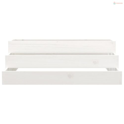 Fehér tömör fenyőfa növénytartó 80x80x27 cm