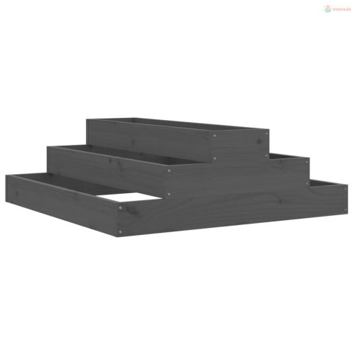 Szürke tömör fenyő növénytartó 80x80x27 cm