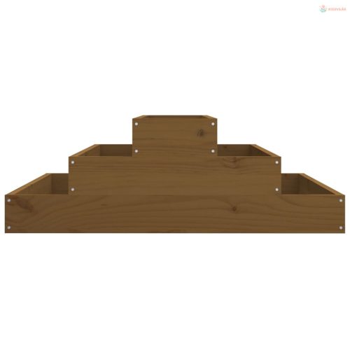 Mézbarna tömör fenyőfa növénytartó 80 x 80 x 27 cm