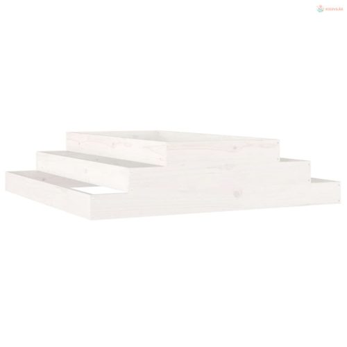 Fehér tömör fenyőfa növénytartó 110x110x27 cm