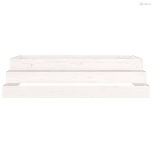 Fehér tömör fenyőfa növénytartó 110x110x27 cm