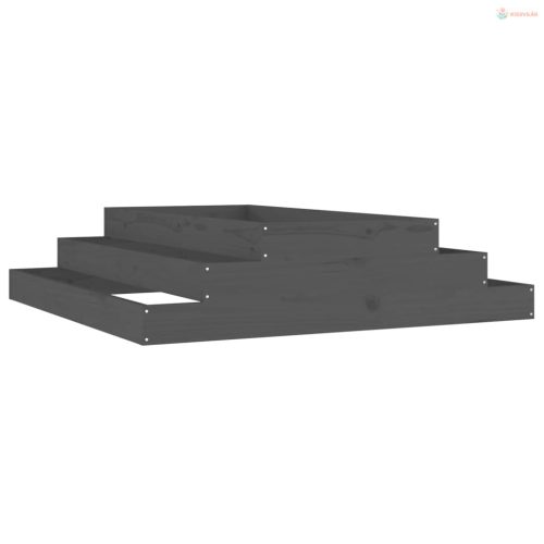 Szürke tömör fenyő növénytartó 110x110x27 cm