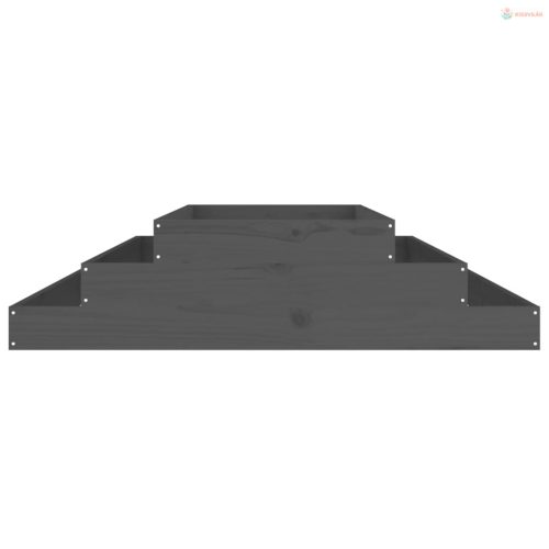 Szürke tömör fenyő növénytartó 110x110x27 cm