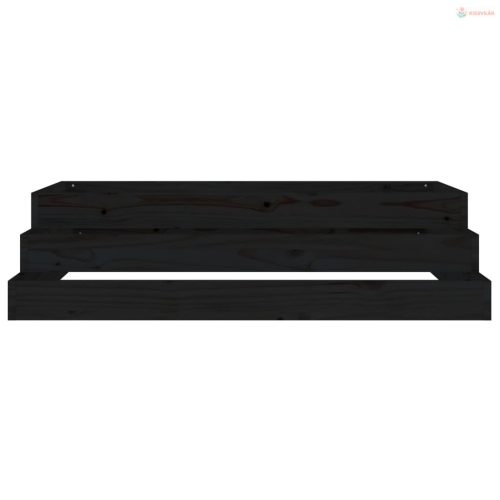 Fekete tömör fenyőfa növénytartó 110x110x27 cm