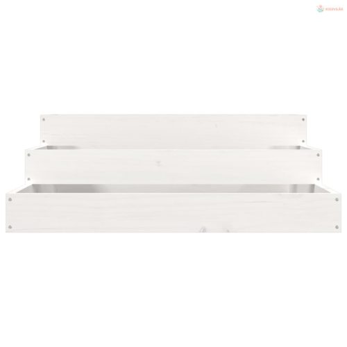 Fehér tömör fenyőfa növénytartó 78x78x27 cm