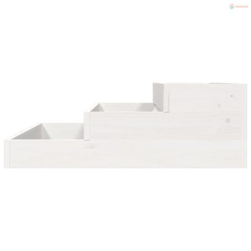 Fehér tömör fenyőfa növénytartó 78x78x27 cm