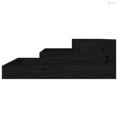 Fekete tömör fenyőfa növénytartó 78x78x27 cm