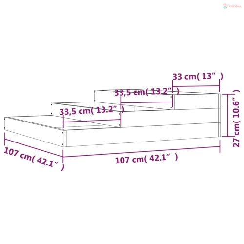 Tömör fenyő növénytartó 107x107x27 cm